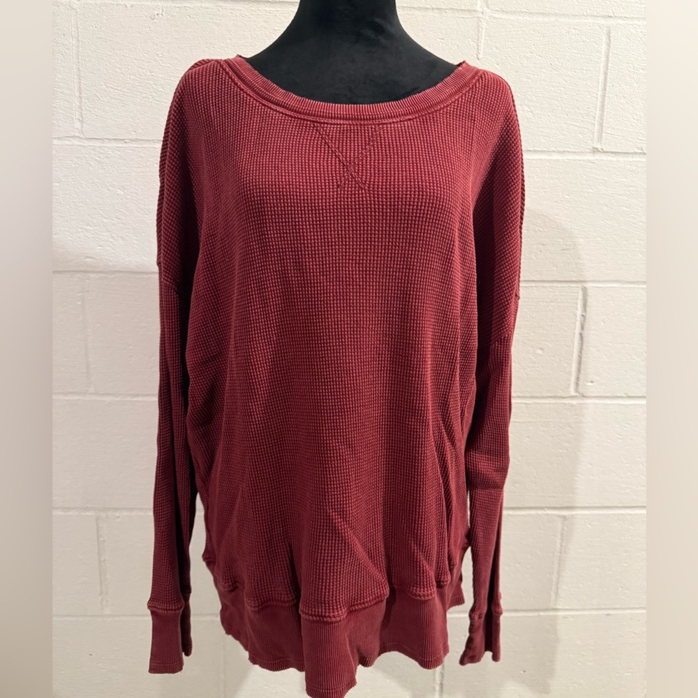 Cabela’s Natural Reflections Red Unisex Cotton Waffle Knit Sweatshirt Size XL